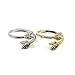 HuaYang Lady Girl Attractive Alloy Double Arrow Ring Finger Rings Xmas Gift(Silver)