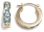14k Yellow Gold Channel-Set Swiss Blue Topaz Hoop Earrings