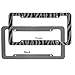 OxGord 2pc Set Plastic License Plate Frames with Zebra/Tiger Stripes, Gray & Black
