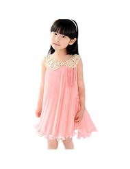 Girls Sequined Pleated Chiffon Summer  Dress