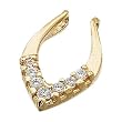 0.16Ct.T.W. Sparkling Round Cut Diamonds, 14Kt. Yellow Gold, Diamond Pendant Enhancer