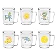 Swirls Summer Designs 18 oz Insulated Coffee Mug Set, Clear (6 designs)