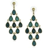 Leslie Danzis Teal Blue Multi Stone Chandelier
