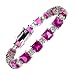 Julia Princess Cz Diamond Created Pink Sapphire Sterling Silver Bracelet