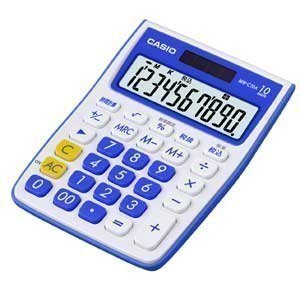 カシオ計算機 カシオ カラフル電卓 アクアブルー ミニジャストタイプ10桁 MW-C10A-BE-N