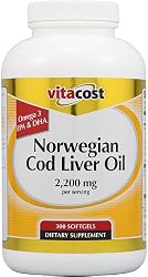 Vitacost Norwegian Cod Liver Oil -- 2200 mg per serving - 300 Softgels