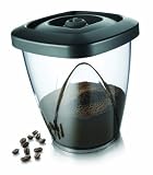 Vacuvin 1.3 Litre Plastic Tinted Coffee Saver Vacuum Sealed Storage Container, Black