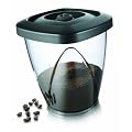 Vacuvin 1.3 Litre Plastic Tinted Coffee Saver Vacuum Sealed Storage Container, Black