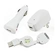 USB Travel Kit with Car Charger, Travel Adapter & Cable for Apple iPod