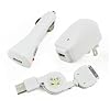 USB Travel Kit with Car Charger, Travel Adapter & Cable for Apple iPod