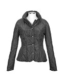 Forzieri Women's Metallic Black Quilted Jacket