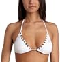 Hello Kitty Junior's Pyramid Stud Triangle Bikini Top,White,Small