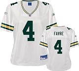 Green Bay Packers Brett Favre #4 NFL Womens Replica Jersey, White