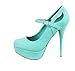 Women's Cut-Out High Heel Mary Jane Platform Stiletto Denim