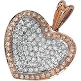 14K Two Tone Gold Diamond Fashion Heart Pendant
