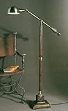 Elegant Wood and Bronze Arm Floor Lamp