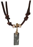 Kahuna KJ017 Gents Embossed Pendant with Brown Self Adjustable Leather Thong