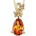 Daring and Striking 0.79 cts Pear Shape Citrine Diamond Pendant 14Kt Yellow Gold