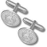 Sterling Silver BOSTON RED SOX ROUND LOGO 5/8" CUFF LINKS