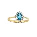 14K Yellow/White Gold 0.02 ct. Diamond and 6 x 4 MM Oval Shaped Blue Topaz Ring