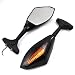 LED Blinker Turn Signal Indicator Side Marker Integrated Black Racing Sport Bike Rear View Mirrors