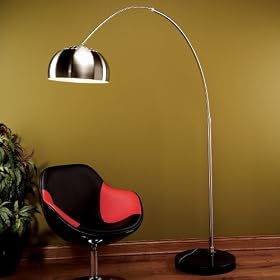 Chrome Arch Black Marble Base Floor Lamp