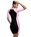 BELLOO Swimsuit for Women One Piece Short-Sleeve Swimming Suit Sun Protection,Large Lightpink