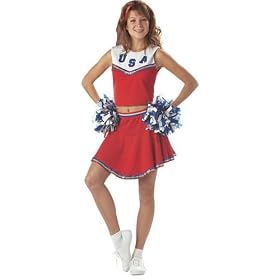 Fancy Dress Costume - Patriotic Cheerleader - Red - XL
