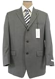 Review Calvin Klein  / Calvin Klein Mens Single Breasted 3 Button Gray Sharkskin Wool Suit - Size 42S
