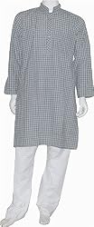 Large Mens Clothes Kurta Pajama Cotton Dress India Fashion Size M (gkp528)
