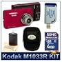 Kodak EasyShare M1033 Digital Camera (Red) - Sensible Best Selling Bundle