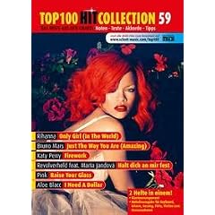 Top 100 Hit Collection 59 -- Die 6 aktuellsten Charthits u.a. mit HALT DICH AN MIR FEST (Revolverheld feat. Marta Jandov�) und FIREWORK (Katy Perry) in einem Album sowohl als Klavierfassung als auch als Fassung f�r Gitarre und Keyboard, mit praktischem Bleistift (Noten/sheet music)