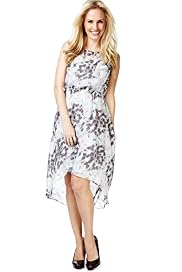 Petite Butterfly Print Drop Hem Maxi Dress