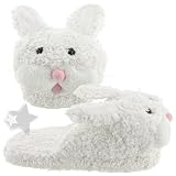White Bunny Slippers for Women