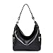 DHL Delivery Fashion Women Zipper Cowhide Genuine Leather Handbag Shoulder Tote Hobo Bag Purse Satchel Black