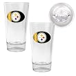 Pittsburgh Steelers 2pc 16oz Pint Ale Glass Set with Football Bottom - Oval Logo NFL Football