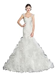 Mermaid Organza Lace-Up Belted Sweetheart  Dress