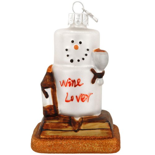 Midwest CBK Wine Lover S’mores Glass Christmas Ornament