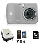 Ex-Pro Bundle: GE C1033 Silver Digital Camera (10.1MP x3 Optical Zoom, 2.4 LCD, 1600 ISO, Smile Blink & Face Detection), with Ex-Pro Clam Case, Ex-Pro 2850mAh Batteries & Charger + 2GB SD Card.