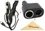 Car Power Adapter Charger + Dual Double Power Adapter Socket Splitter for Garmin Nuvi 200 200W 205 205W 250 250W 255 255W 260 260W 265 265W 270 300 310 350 360 370 500 550 600 610 650 660 670
