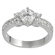 Silvertone Round-cut Cubic Zirconia Ring