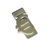 Silver Metal Money Clip With Euro Motif. Opens and Closes With Spring. Will Hold American Dollars