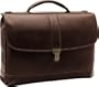 Johnston & Murphy Men's Dividends Collection Slimline Flap Briefcase,Chestnut Vegetable Tanned Leather