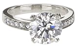 Platinum Solitaire Round Diamond Ring (GIA Certified 4.09 ct center, 4.29 cttw, J Color, VS2 Clarity), Size 6