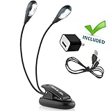 [Super Bright] Music Stand Light - Can Be Used As Bulb LED Book Reading Lamp - Clip On - Comes With USB Cable and Adapter - Best Suited For: Music Stands, Reading, BBQ, Grilling, Desk & Travel - Used By Musicians, Readers, Artists, Chefs - Fully Portable - Divine LEDs