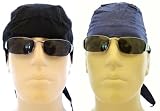 Set of 2 Head Wraps in Black and Navy Blue Colors, Medical Caps/ Biker Caps/ Skull Caps/ Bandana, Breathable and Very LIGHTWEIGHT 100% Cotton, One Size to Most Men, Women and Teens, Also Suitable for Cancer Patients, Gardeners, Household Cleaning, Athletes, Medical, Healthcare, Bikers, Truckers, Painters and Food Workers to Keep Hair Out of Face
