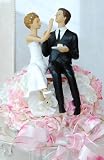 Couple Eating Cake Figurine Cake Topper