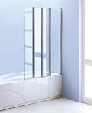 LineaAqua Citron R 36 x 61 Folding Bath Tub Enclosure Bath Tub Glass Screen with 4 Panel Folding Doors