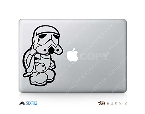 Sixrig® Mario Koopa Stormtrooper Turtle Funny Face Star Macbook Pro Air Sticker Decal Video Wars Game Gaming — For All Mac Laptops All Screen Sizes