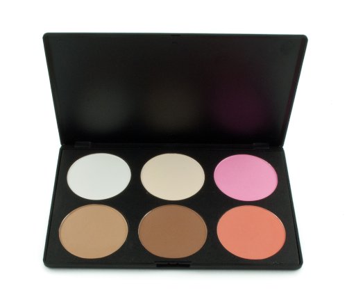 Frola Cosmetics Professional 6 Colors Face Power Foundation Blush Blusher Makeup Palette Guan- #02